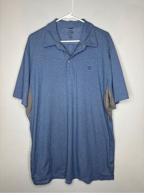 ATG Wrangler Men's Performance Polo in Heather Blue with Subtle Logo